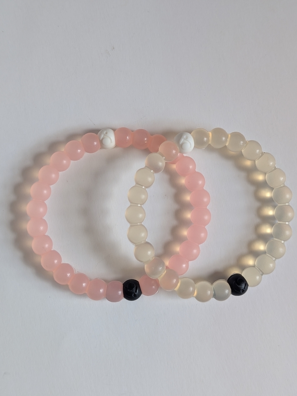 Blush Pink + Clear Lokai Bracelet Set
